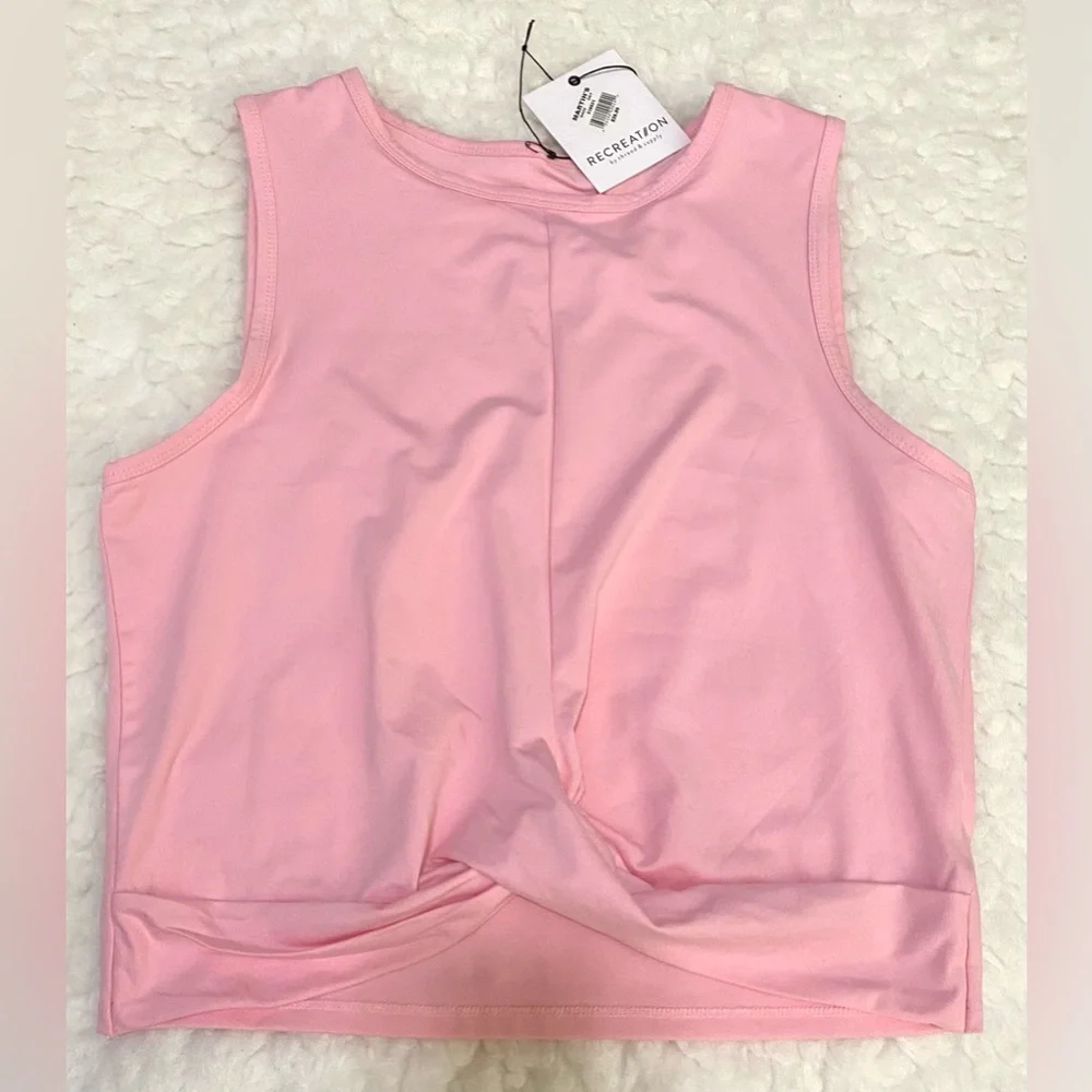 Recreation Womens L Solid Petal Pink Sleeveless Top Activewear Sporty Streetwear - Picture 4 of 16